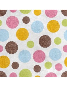 Royal Samt Stoff Polyester Zum Nähen - Motiv farbige Punkte 3