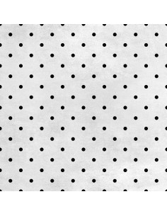 Royal Samt Stoff Polyester Zum Nähen - Motiv Schwarze Punkte auf weißem