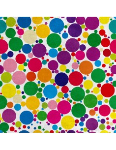 Royal Samt Stoff Polyester Zum Nähen - Motiv Bunte Punkte 5