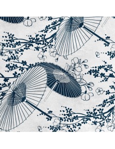 Royal Samt Stoff Polyester Zum Nähen - Motiv Japanische Regenschirme