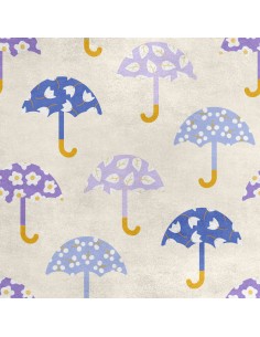 Royal Samt Stoff Polyester Zum Nähen - Motiv Blumenschirme