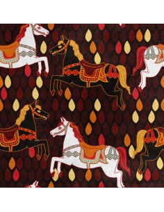 Royal Samt Stoff Polyester Zum Nähen - Motiv Pferd