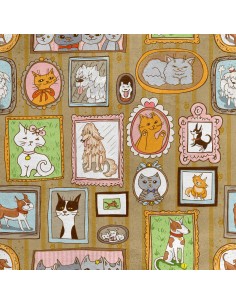 Royal Samt Stoff Polyester Zum Nähen - Motiv Tierportraits