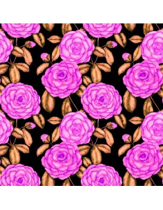 OUTDOOR DEKOSTOFFE OXFORD - Motiv rosa Rosen I DR196