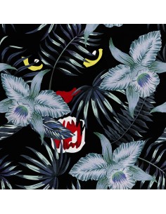 Royal Samt Stoff Polyester Zum Nähen - Motiv Schwarzer Panther