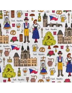 Royal Samt Stoff Polyester Zum Nähen - Motiv Die tschechische Republik