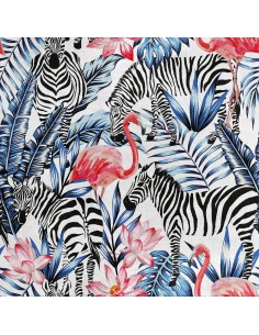 Royal Samt Stoff Polyester Zum Nähen - Motiv Safari Zebras