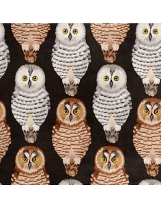 Royal Samt Stoff Polyester Zum Nähen - Motiv Eulen