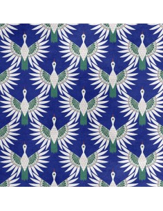 Royal Samt Stoff Polyester Zum Nähen - Motiv Art-Deco-Storch