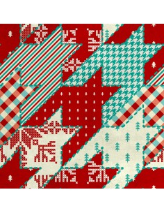 Royal Samt Stoff Polyester Zum Nähen - Motiv Weihnachtsmuster