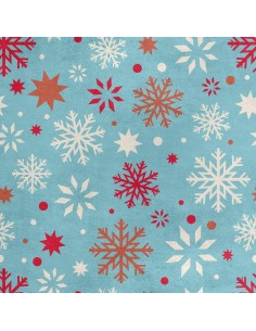 Royal Samt Stoff Polyester Zum Nähen - Motiv Schneeflocken