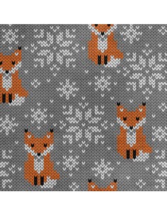 Royal Samt Stoff Polyester Zum Nähen - Motiv Fuchs