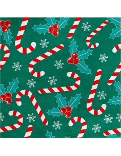 Royal Samt Stoff Polyester Zum Nähen - Motiv Weihnachtslutscher