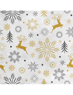 Royal Samt Stoff Polyester Zum Nähen - Motiv Weihnachtsschneeflocken
