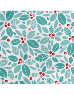 Royal Samt Stoff Polyester Zum Nähen - Motiv Feiertage holly berry