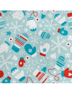 Royal Samt Stoff Polyester Zum Nähen - Motiv Winterhandschuhe