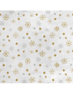 Royal Samt Stoff Polyester Zum Nähen - Motiv Schneeflocken und Punkte