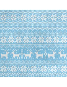 Royal Samt Stoff Polyester Zum Nähen - Motiv blaues Weihnachtsmuster