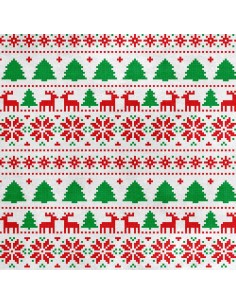 Royal Samt Stoff Polyester Zum Nähen - Motiv Pixel-Weihnachtsmuster