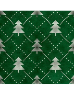 Royal Samt Stoff Polyester Zum Nähen - Motiv weiße Weihnachtsbäume
