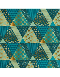 Royal Samt Stoff Polyester Zum Nähen - Motiv geometrisch Weihnachten