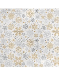 Royal Samt Stoff Polyester Zum Nähen - Motiv verschiedene Schneeflocken
