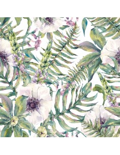OUTDOOR DEKOSTOFFE OXFORD - Motiv  Pastellblumen auf Blättern I DR204