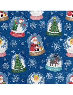Royal Samt Stoff Polyester Zum Nähen - Motiv Weihnachtsschneekugeln