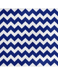 Royal Samt Stoff Polyester Zum Nähen - Motiv Blauer Zickzack