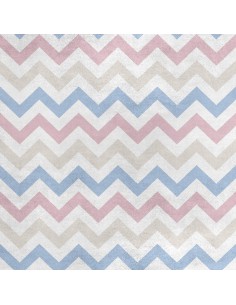 Royal Samt Stoff Polyester Zum Nähen - Motiv Pastell Zickzack
