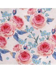 Royal Samt Stoff Polyester Zum Nähen - Motiv Englische Rosen