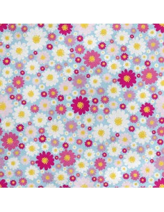 Royal Samt Stoff Polyester Zum Nähen - Motiv kleine Gänseblümchen