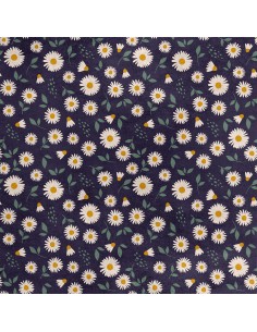 Royal Samt Stoff Polyester Zum Nähen - Motiv Kamille 2