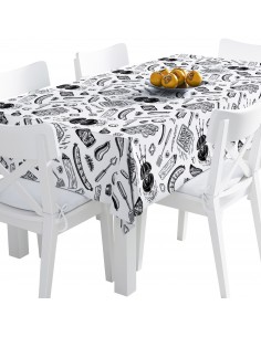 Tischdecke Abwaschbar Tischtuch Gartentischdecke Fleckschutz Wasserabweisend Tafeldecke - BBQ