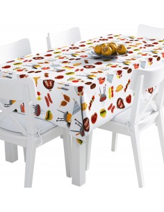 Tischdecke Abwaschbar Tischtuch Gartentischdecke Fleckschutz Wasserabweisend Tafeldecke - BBQ