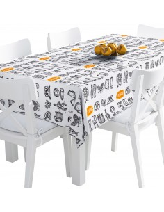 Tischdecke Abwaschbar Tischtuch Gartentischdecke Fleckschutz Wasserabweisend Tafeldecke - BBQ