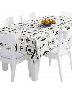 Tischdecke Abwaschbar Tischtuch Gartentischdecke Fleckschutz Wasserabweisend Tafeldecke - BBQ