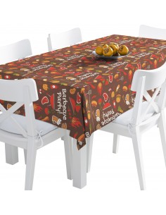 Tischdecke Abwaschbar Tischtuch Gartentischdecke Fleckschutz Wasserabweisend Tafeldecke - BBQ