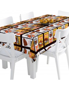 Tischdecke Abwaschbar Tischtuch Gartentischdecke Fleckschutz Wasserabweisend Tafeldecke - BBQ