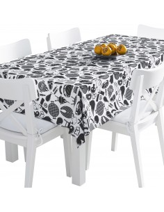 Tischdecke Abwaschbar Tischtuch Gartentischdecke Fleckschutz Wasserabweisend Tafeldecke - BBQ