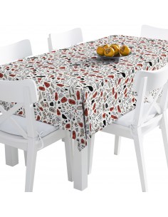 Tischdecke Abwaschbar Tischtuch Gartentischdecke Fleckschutz Wasserabweisend Tafeldecke - BBQ