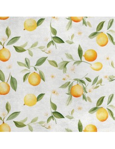 Royal Samt Stoff Polyester Zum Nähen - Motiv Zitronen - RDX2269