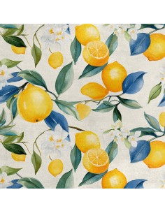 Royal Samt Stoff Polyester Zum Nähen - Motiv Zitronen - RDX3045