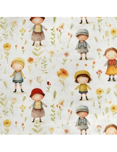 Royal Samt Stoff Polyester Zum Nähen - Motiv Kinder - RDX2300