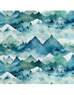 Royal Samt Stoff Polyester Zum Nähen - Motiv Landschaft - RDX2764