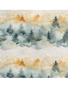 Royal Samt Stoff Polyester Zum Nähen - Motiv Landschaft - RDX2952