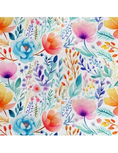 Royal Samt Stoff Polyester Zum Nähen - Motiv Blumen - RDX2005
