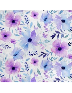 Royal Samt Stoff Polyester Zum Nähen - Motiv Blumen - RDX2016