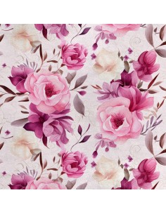 Royal Samt Stoff Polyester Zum Nähen - Motiv Blumen - RDX2019