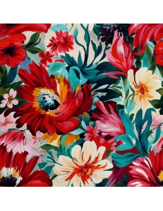 Royal Samt Stoff Polyester Zum Nähen - Motiv Blumen - RDX2039